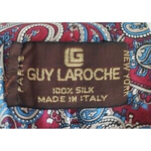Vintage Guy Laroche Multi Color Paisley Silk Neck Tie